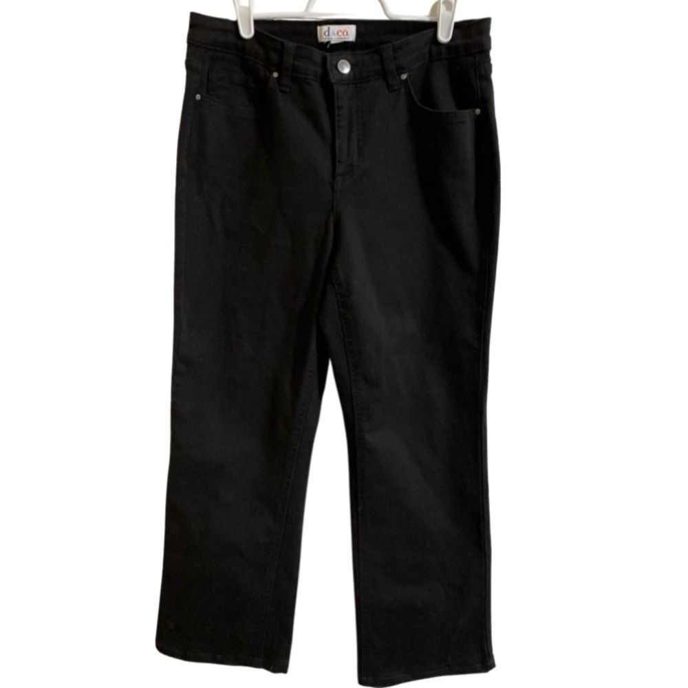 Denim & Company Straight Leg Denim Jeans Black Size 6 | Inseam 24.5